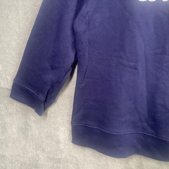 Draper James Top Small Darlin' Navy Spellout Blue 3/4 Sleeve Sweatshirt Preppy‎ - Picture 7 of 14